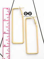 The Elegant Rectangular Hoops (Golden) - Casual Earrings