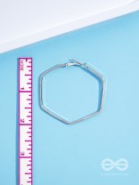 The Hypnotic Hexagonal Hoops(Silver) - Casual Daily-wear Earrings 