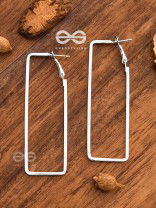 The Elegant Rectangular Hoops (Silver) - Casual Earrings