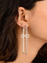The Elegant Rectangular Hoops (Silver) - Casual Earrings