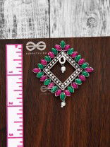 The Elegance Squared Studs (Ruby-Emerald)- Embellished Oxidised Collection