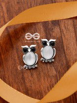 The Little Embellished Owls- Tiny Trinket Earrings (White)