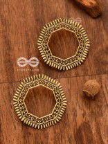 The Little Bohemian Hexagons(Golden) - Oxidised Boho Earrings