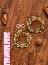 The Little Bohemian Hexagons(Golden) - Oxidised Boho Earrings
