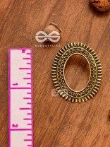 The Little Bohemian Oval Studs(Golden) - Oxidised Boho Earrings