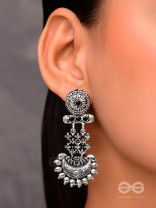 A Bohemian Statement (Onyx Black) - Embellished Oxidised Earrings