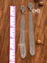 The Intricate Leaf - Chain-Tasseled Boho Earrings