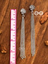 The Winter Leaf - Chain-Tasseled Boho Earrings