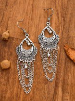 The Vintage Chained Motifs - Oxidised Boho Earrings