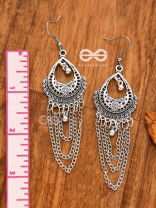 The Vintage Chained Motifs - Oxidised Boho Earrings