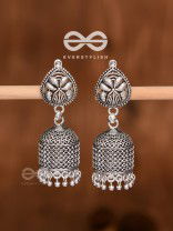 The Boho Chic Cylindrical Jhumkis - Oxidised Boho Earrings