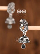 The Little Elegant Peacock Bell Jhumkis - Tiny Trinket Earrings