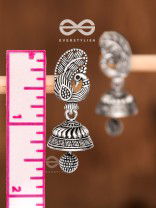 The Little Elegant Peacock Bell Jhumkis - Tiny Trinket Earrings