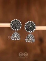 The Little Boho Button Jhumkis - Tiny Trinket Earrings