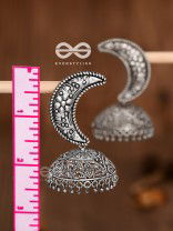The Large Intricate Moon Statement Jhumkas