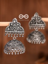 The Statement of Elegance - Oxidised Boho Jhumkas