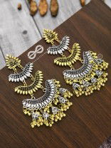 The Oversized Dual Tone Statement Makers - Oxidised Boho Earrings