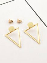 The Elegant Golden Triangle Ear Jackets 