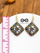 A Handcrafted Beauty - Golden Tribal Style Earrings