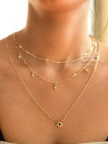 The Stylish Shimmer - Multilayered Golden Necklace