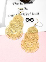 The Circular Illusion - Golden Statement Danglers
