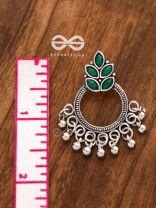A touch of Bohemian Elegance (Emerald Green) - Embellished Oxidised Earrings