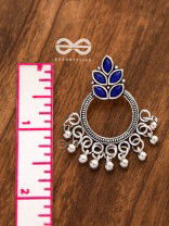 A touch of Bohemian Elegance (Sapphire Blue) - Embellished Oxidised Earrings