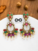 A Colourful Intricacy - Golden Boho Earrings