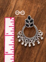 A touch of Bohemian Elegance (Onyx Black) - Embellished Oxidised Earrings
