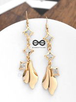 The Geometric Shimmery Danglers - The Golden Charm Collection