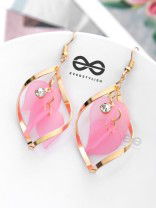 A Twisty Tale - Golden Casual Danglers (Flamingo Pink)