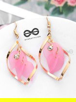 A Twisty Tale - Golden Casual Danglers (Flamingo Pink)