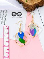 The Petals in a Twist (Multicoloured) - Golden Casual Danglers