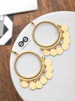 The Circular Charm Danglers - The Golden Charm Collection