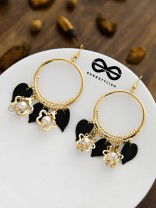 The Charming Allure - Golden Pearl Danglers