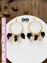 The Charming Allure - Golden Pearl Danglers