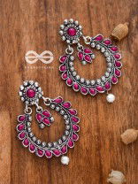 The Marvellous Motifs Embellished Chandbali Earrings (Ruby Red)