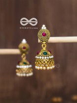 The Golden Intricate Delight - Embellished Oxidised Earrings