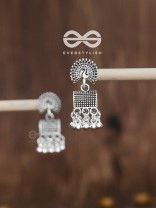 The Fanning Peacock Cylindrical Jhumkis - Tiny Trinket Collection