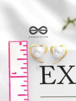 The Heart of Gold- Golden Pearl Stud Earrings