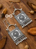 The Intricate Geometric Danglers - Oxidised Boho Earrings