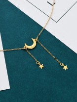 The Beauty Of The Night - Golden Statement Neckpiece With Anti-Tarnish Coating 