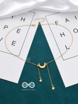 The Beauty Of The Night - Golden Statement Neckpiece With Anti-Tarnish Coating 