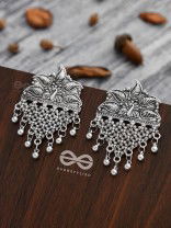 The Fanning Peacock Criss-Cross Statement Earrings