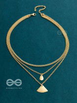 The Elegant Curves  - Golden Triple Layered Statement Neckpiece