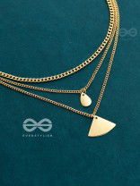 The Elegant Curves  - Golden Triple Layered Statement Neckpiece