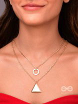 A Geometric Statement - Golden Layered Neckpiece With Anti-Tarnish Coating