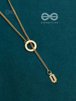 With A Halo And A Razor - Golden Statement Loop Neckpiece With Anti-Tarnish Coating