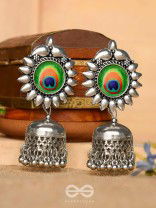 The Artsy Peacocks - Oxidised Boho Jhumkis