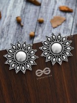 The Bohemian Sun Studs - Oxidised Boho Earrings